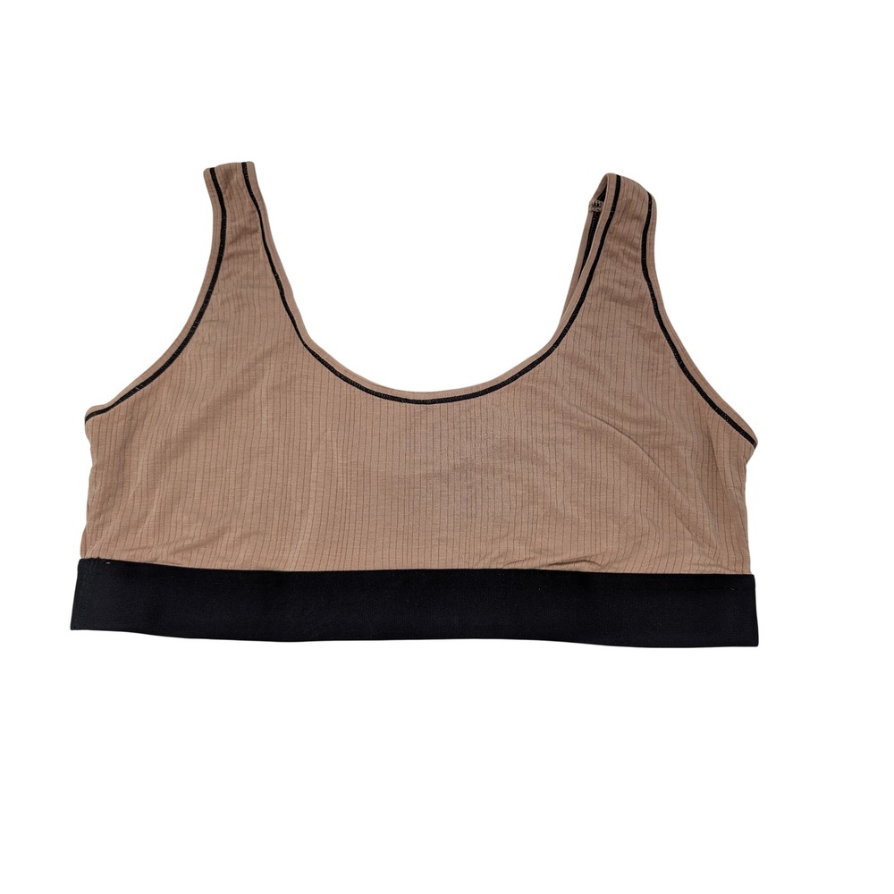 Negative Underwear Whipped Bra Top Buff Black Size 4 Micro Modal Discontinued